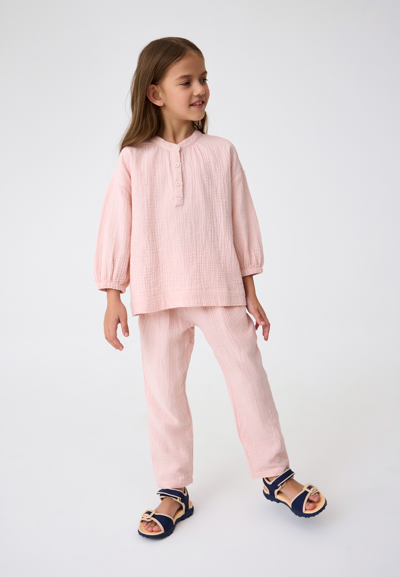 Детские муслиновые брюки Lassie Ruoho Розовые | фото