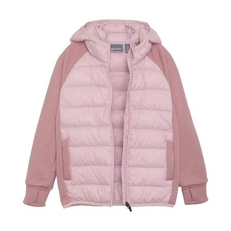 Детская комбинированная флисовая куртка с капюшоном Color Kids Розовая | фото