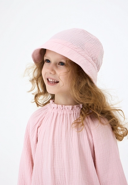 Детская муслиновая панама Lassie Puu Розовая | фото